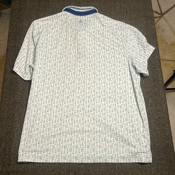 Bermuda Sands Fun Cocktails & Beer Bottle Print Golf Polo Shirt Men’s sz XL - Picture 10 of 12